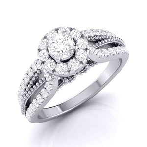 15-Pointer Designer Platinum Diamond Engagement Ring JL PT G-102-A