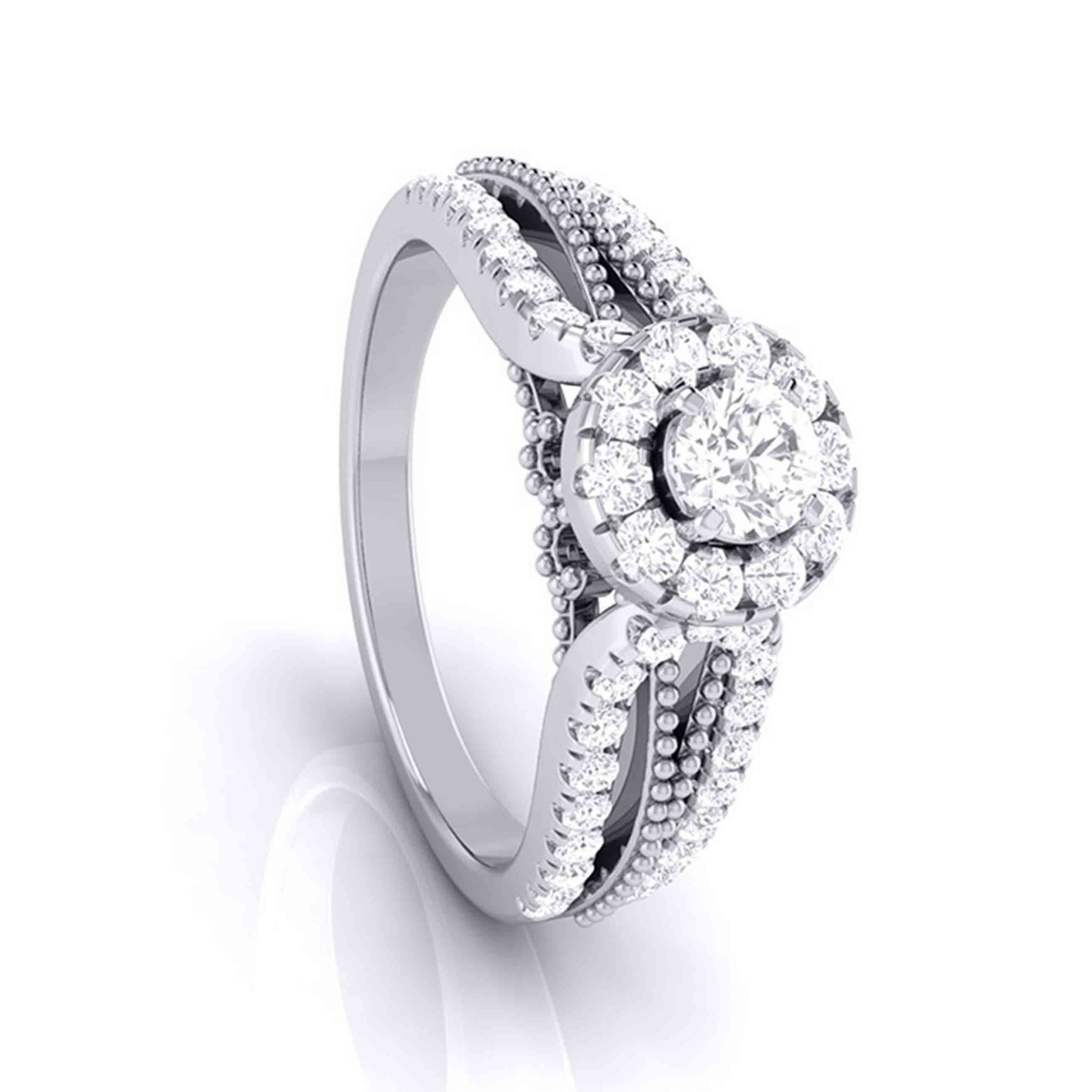 15-Pointer Designer Platinum Diamond Engagement Ring JL PT G-102-A