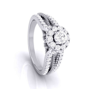 15-Pointer Designer Platinum Diamond Engagement Ring JL PT G-102-A