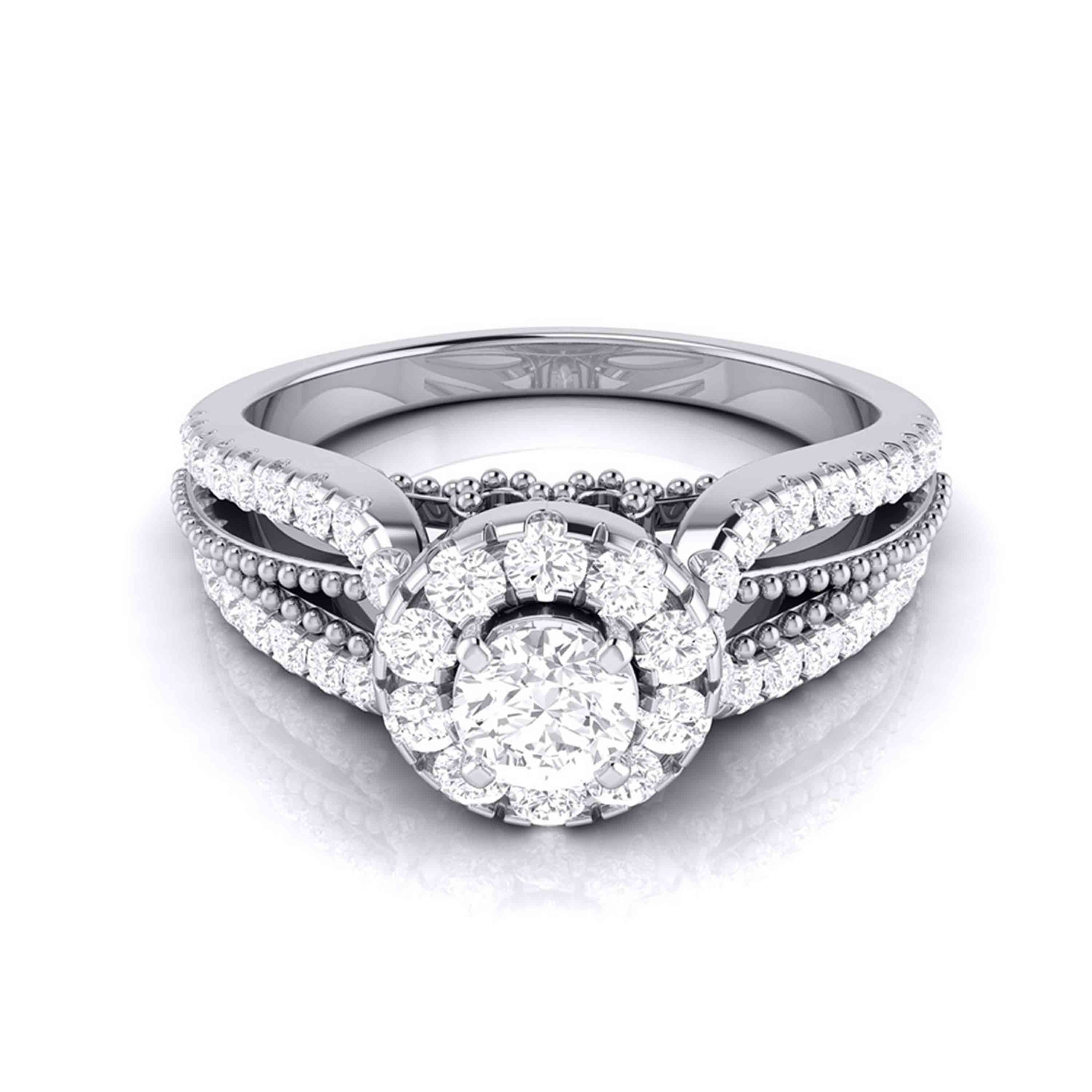 15-Pointer Designer Platinum Diamond Engagement Ring JL PT G-102-A
