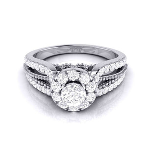 15-Pointer Designer Platinum Diamond Engagement Ring JL PT G-102-A
