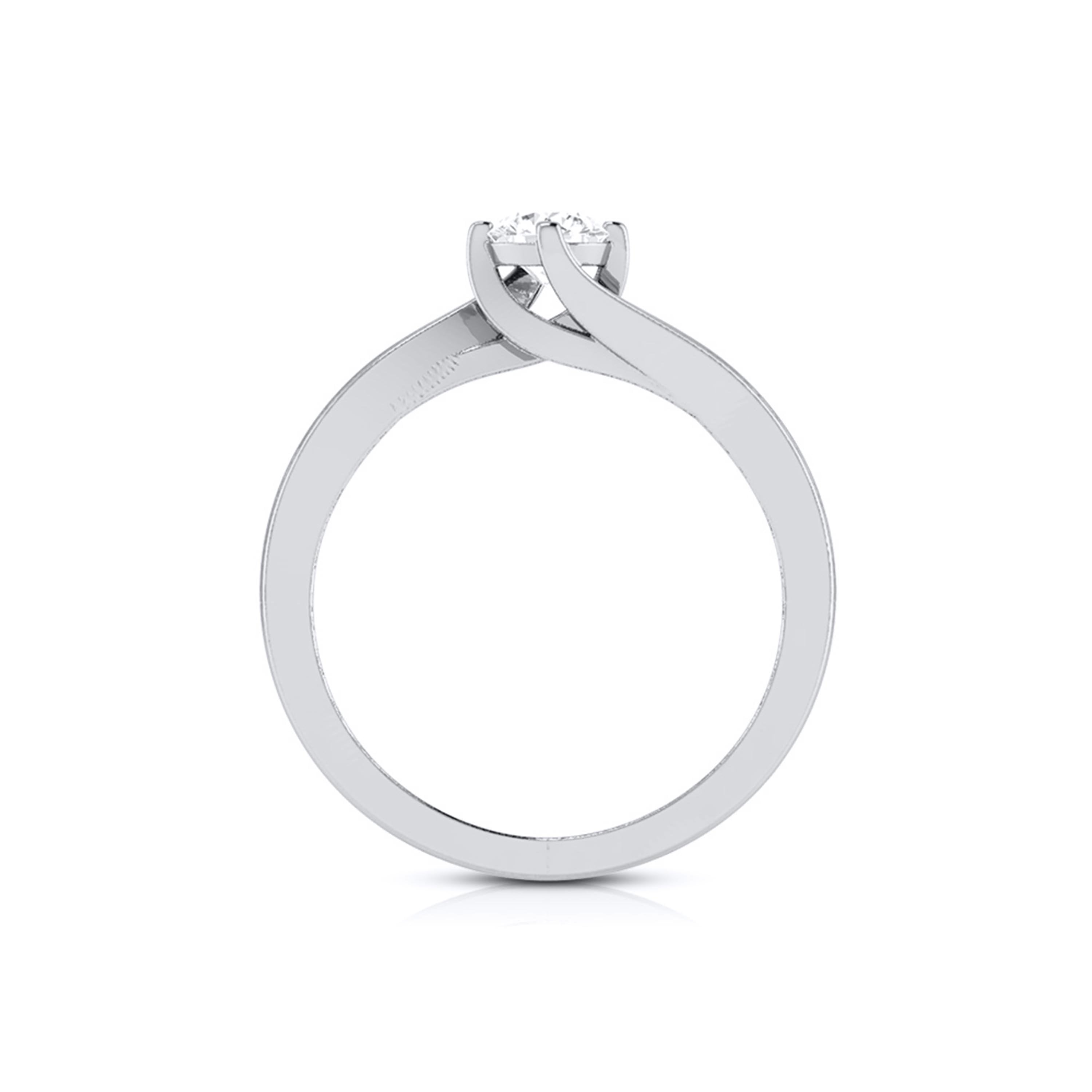 Curvy 0.40 cts. Platinum Solitaire Engagement Ring for Women JL PT G-124