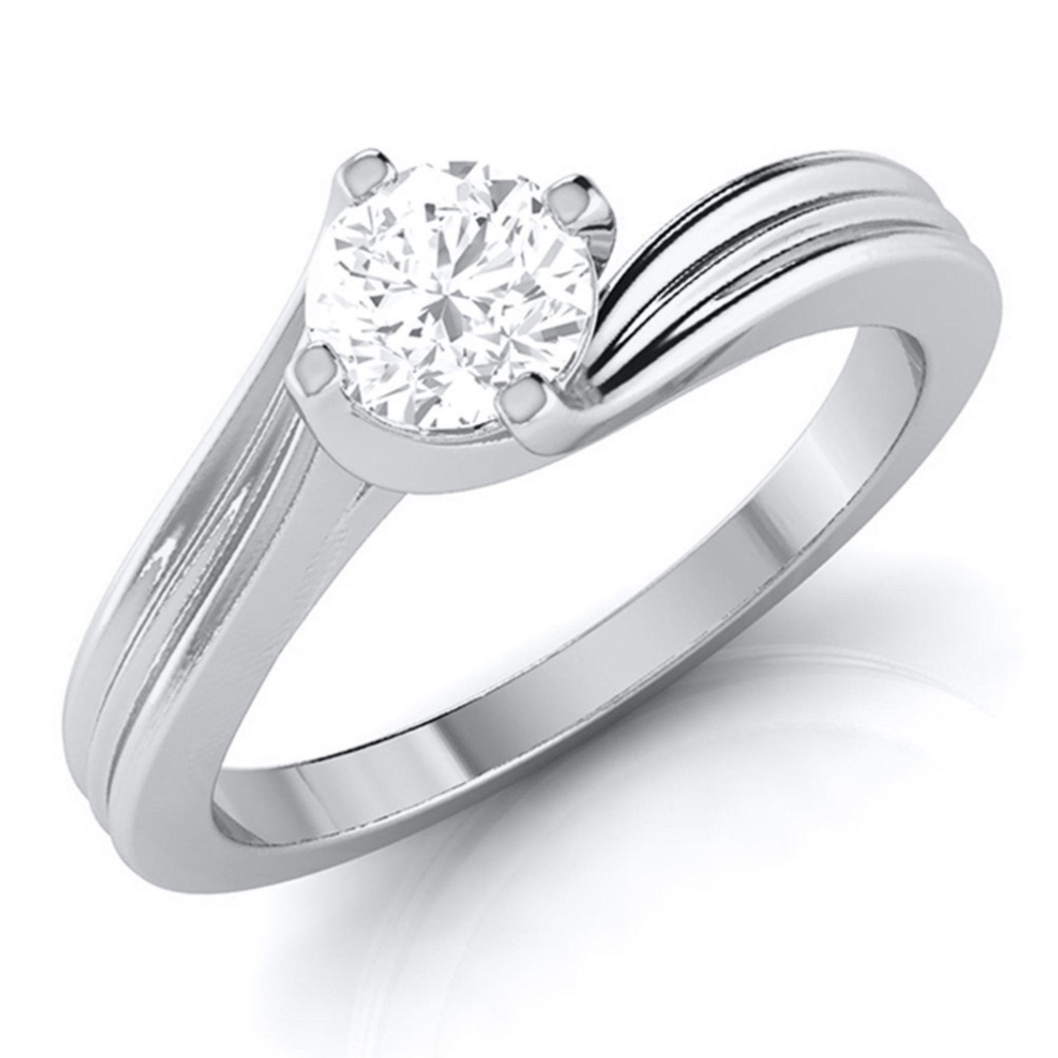 Curvy 0.40 cts. Platinum Solitaire Engagement Ring for Women JL PT G-124