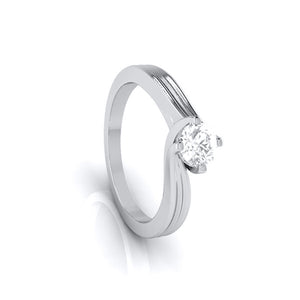 Curvy 0.40 cts. Platinum Solitaire Engagement Ring for Women JL PT G-124