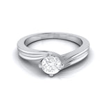 Load image into Gallery viewer, Curvy 0.40 cts. Platinum Solitaire Engagement Ring for Women JL PT G-124
