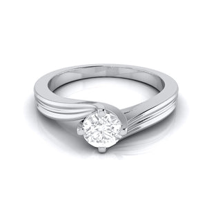 Curvy 0.40 cts. Platinum Solitaire Engagement Ring for Women JL PT G-124