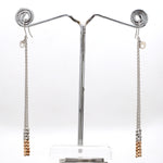 Load image into Gallery viewer, Japanese Designer Platinum Long Earrings with Rose Gold for Women JL PT E 283   Jewelove.US
