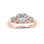 Load image into Gallery viewer, 70-Pointer Heart Cut Solitaire Diamond Accents 18K Rose Gold Ring JL AU 1233R-B   Jewelove.US
