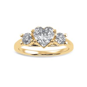 30-Pointer Heart Cut Solitaire Diamond Split Shank 18K Yellow Gold Ring JL AU 1233Y   Jewelove.US
