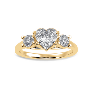 70-Pointer Heart Cut Solitaire Diamond Accents 18K Yellow Gold Ring JL AU 1233Y-B   Jewelove.US