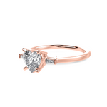 Load image into Gallery viewer, 70-Pointer Heart Cut Solitaire with Baguette Diamond Accents 18K Rose Gold Ring JL AU 1225R-B   Jewelove.US
