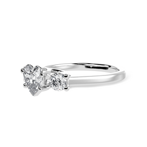50-Pointer Heart Cut Solitaire Diamond Accents Platinum Ring JL PT 1233-A   Jewelove.US