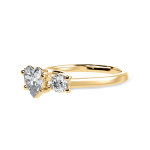 70-Pointer Heart Cut Solitaire Diamond Accents 18K Yellow Gold Ring JL AU 1233Y-B   Jewelove.US