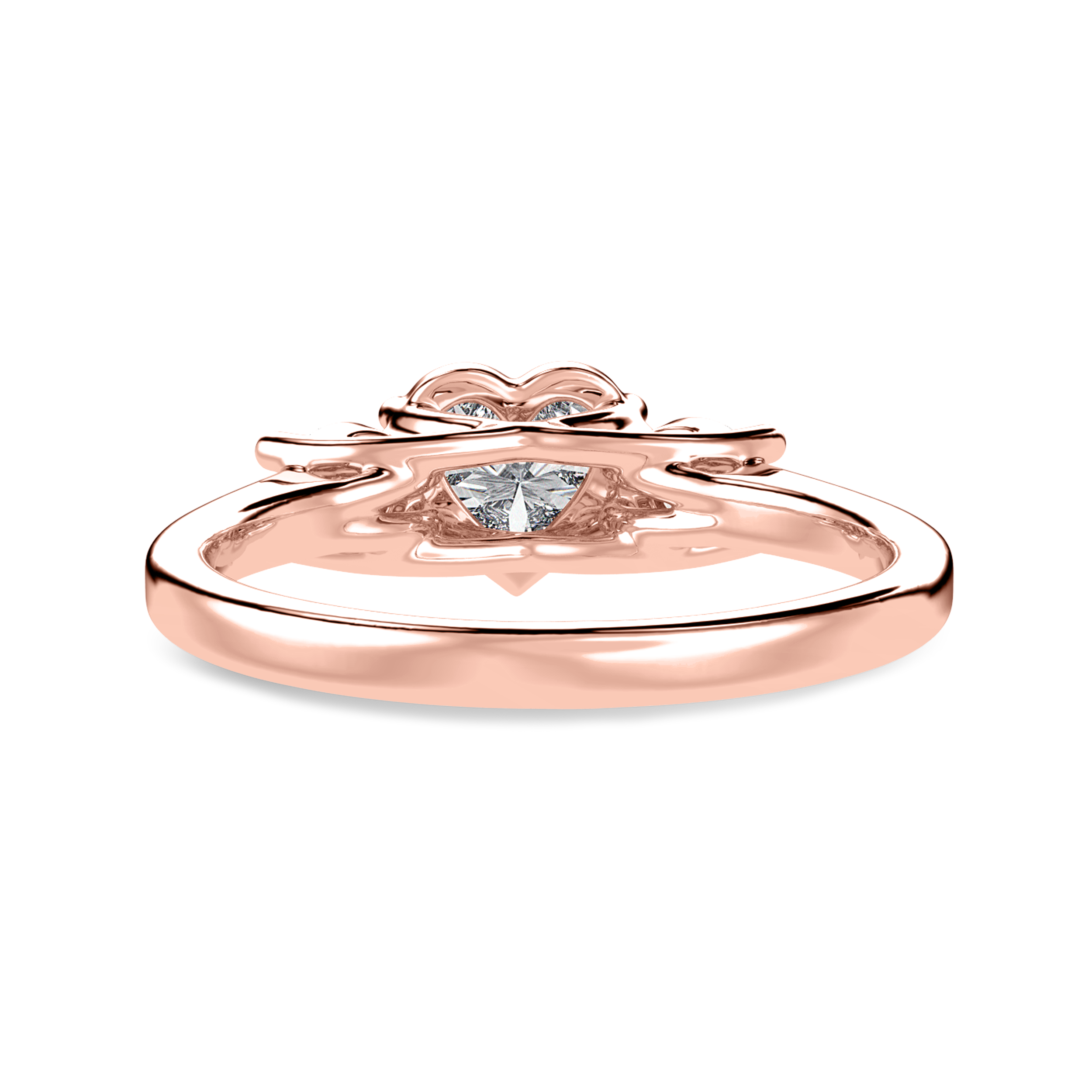 50-Pointer Heart Cut Solitaire Diamond Accents 18K Rose Gold Ring JL AU 1233R-A   Jewelove.US