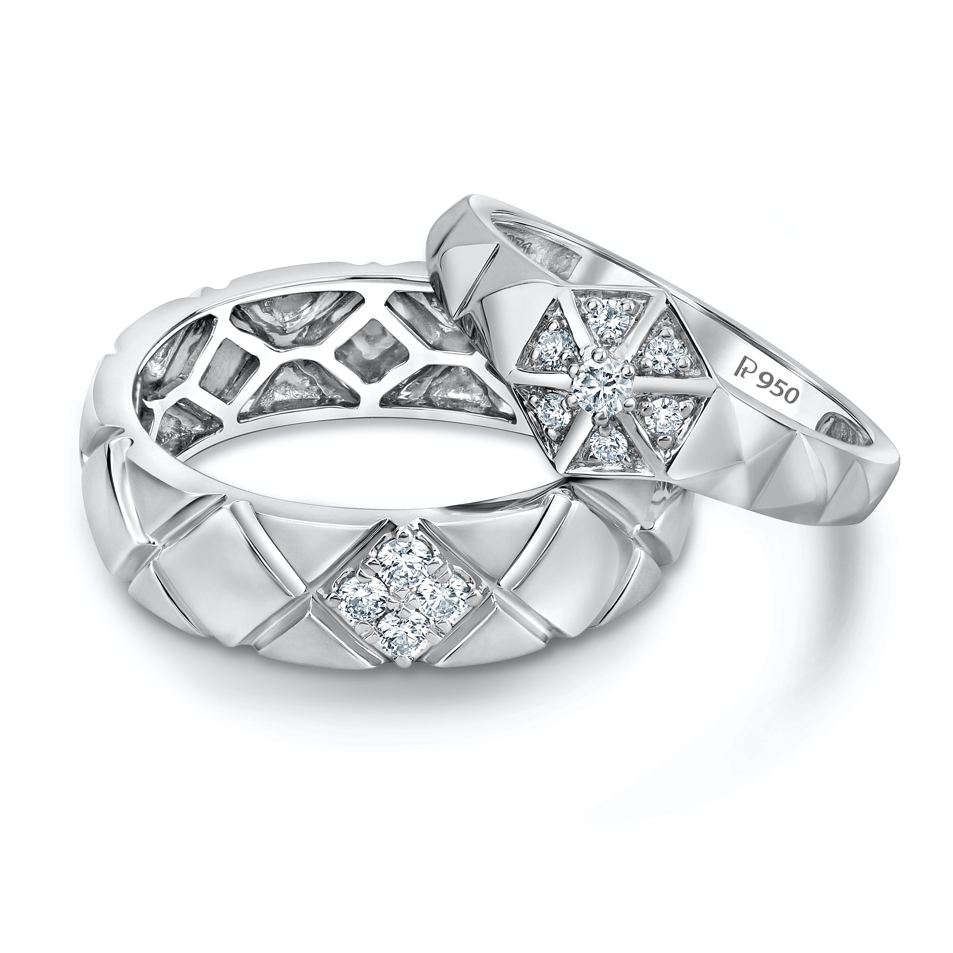 Brighter Together Hexagonal Platinum Love Bands JL PT 1000