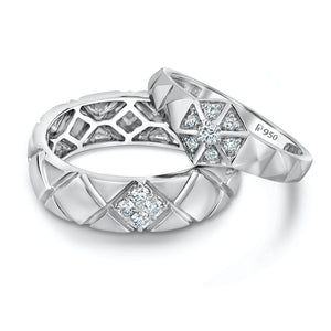 Brighter Together Hexagonal Platinum Love Bands JL PT 1000