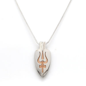 Platinum + Rose Gold Shiv Ji Trishul Pendant JL PT Trishul