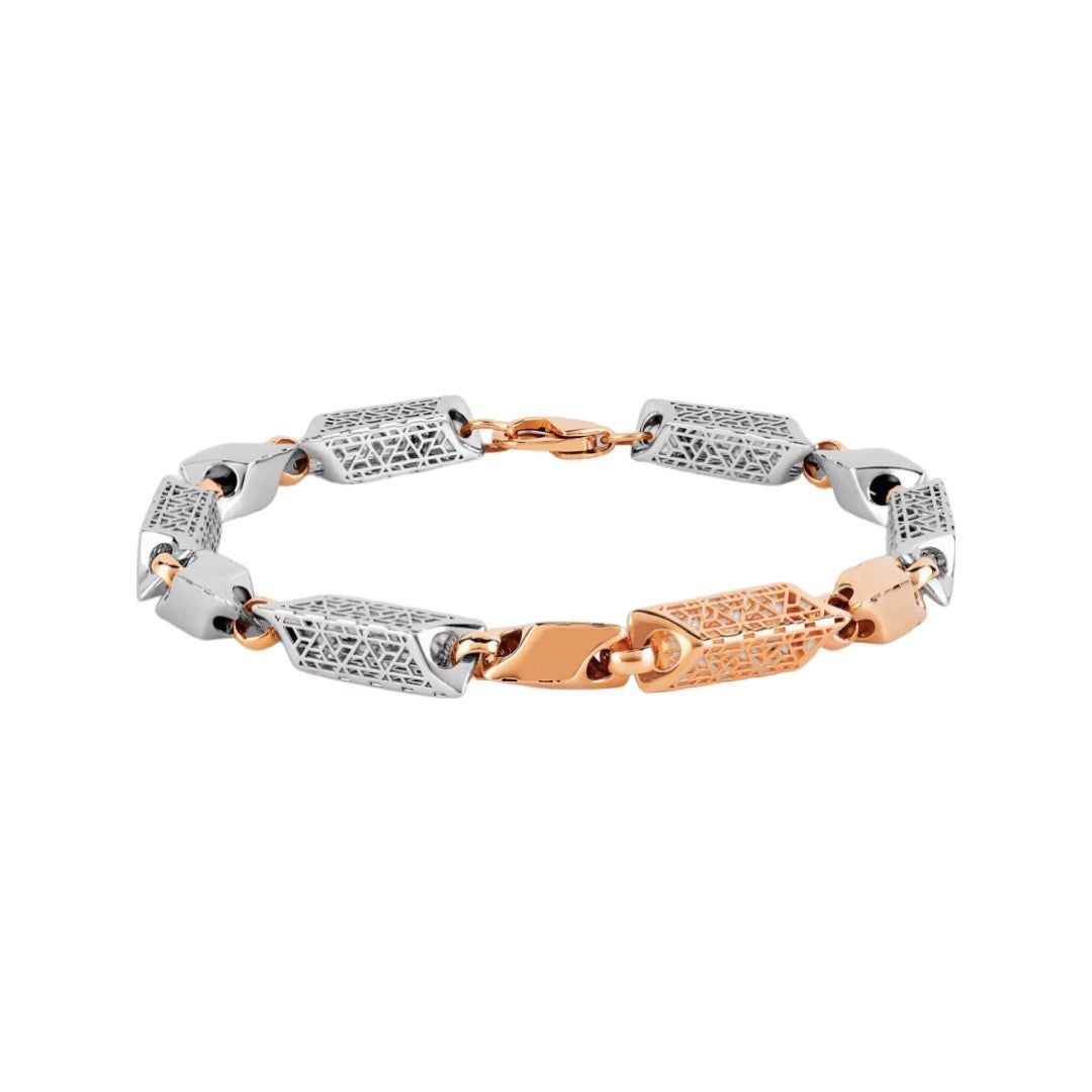 Platinum and Rose Gold Bracelet for Men JL PTB 838