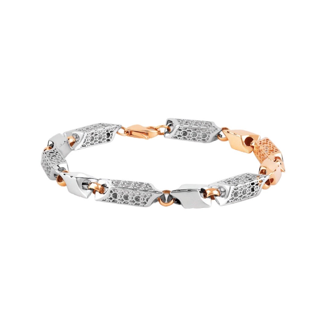 Platinum and Rose Gold Bracelet for Men JL PTB 839