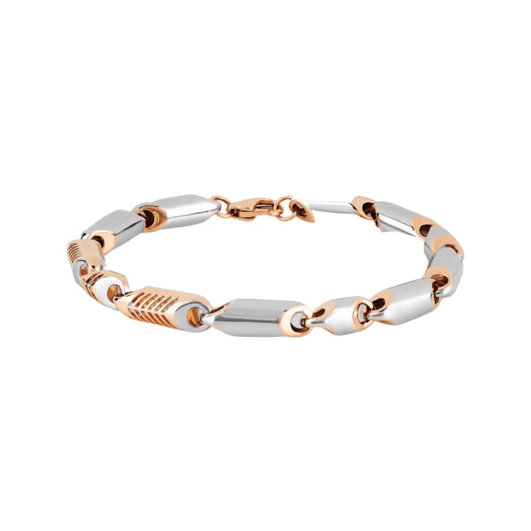 Platinum and Rose Gold Bracelet for Men JL PTB 840