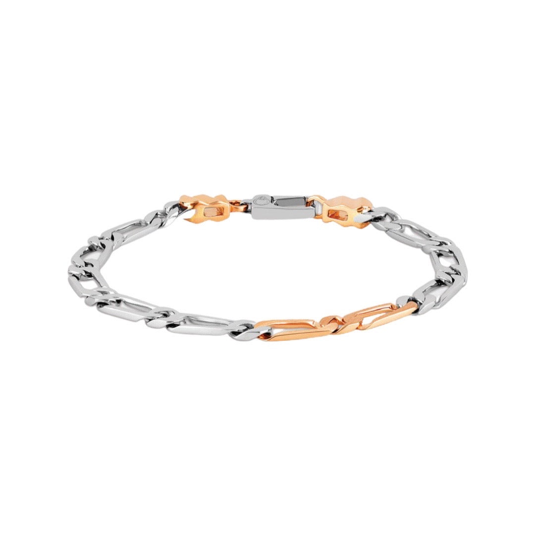 Platinum and Rose Gold Bracelet for Men JL PTB 842   Jewelove.US