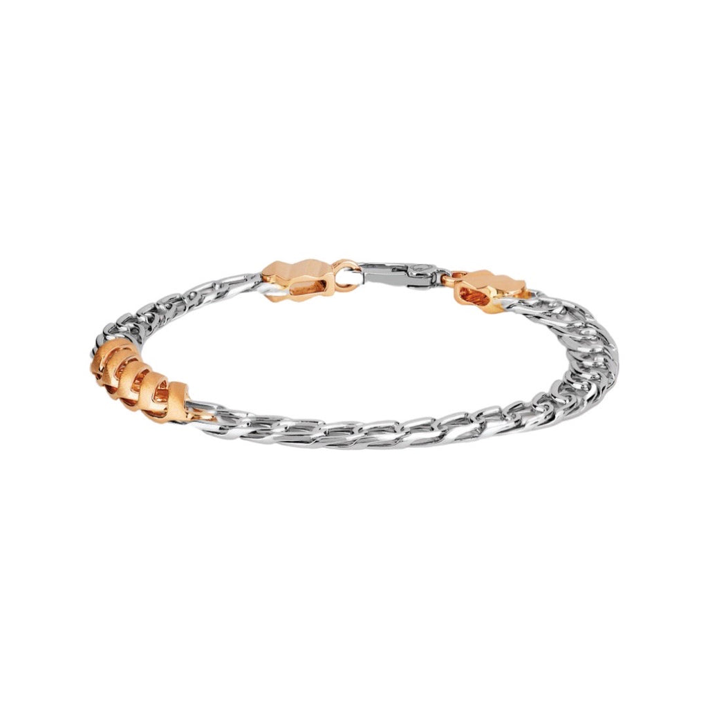 Platinum and Rose Gold Bracelet for Men JL PTB 833   Jewelove.US