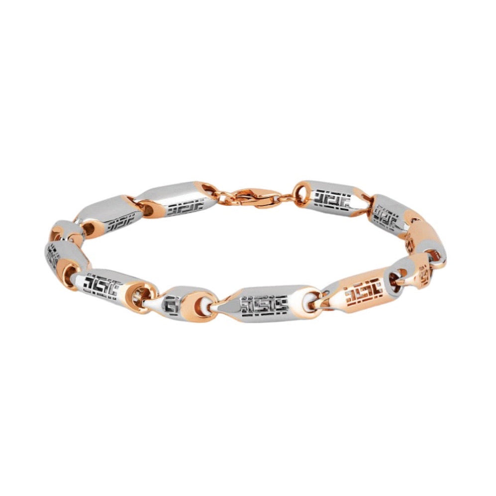 Platinum and Rose Gold Bracelet for Men JL PTB 835   Jewelove.US