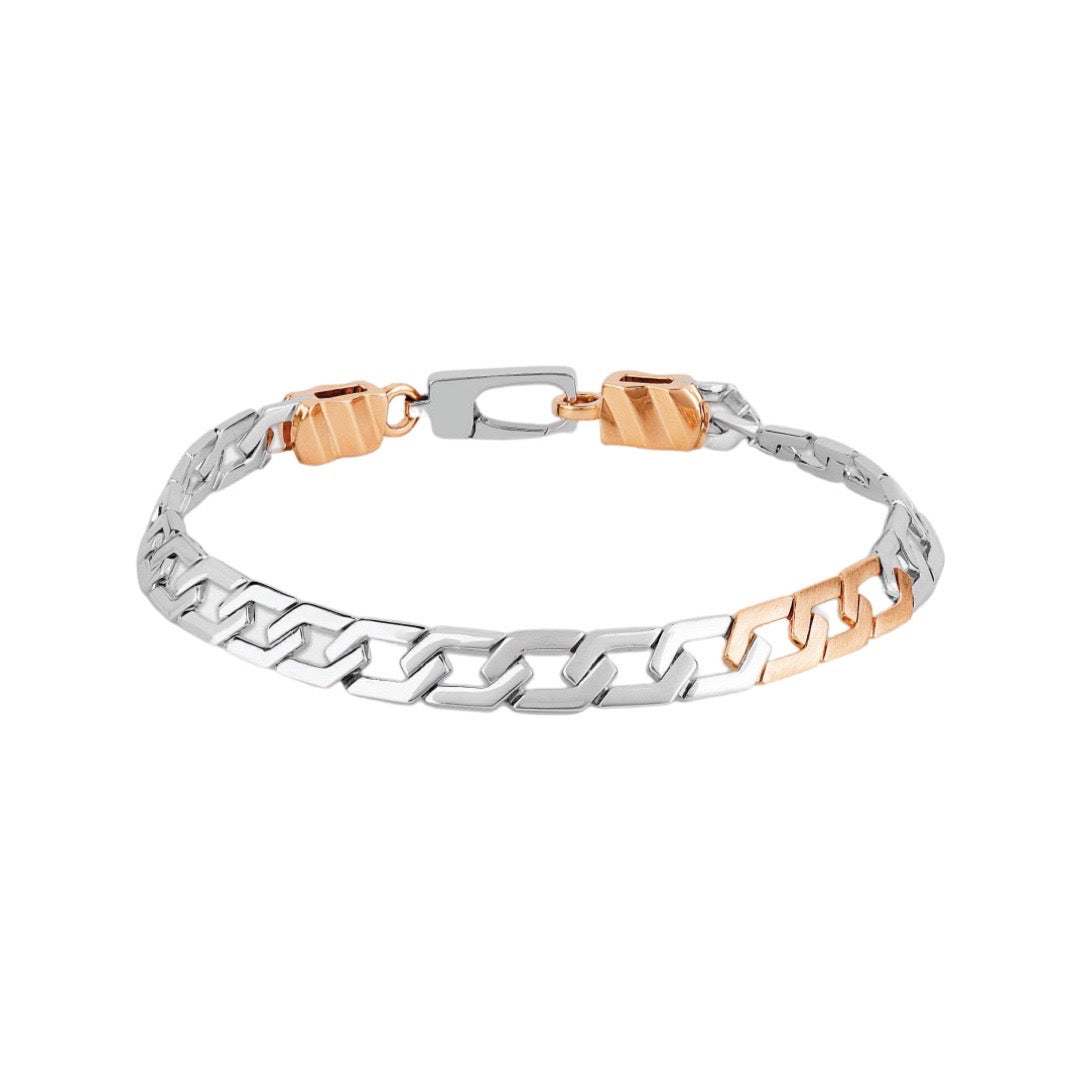 Platinum and Rose Gold Bracelet for Men JL PTB 836