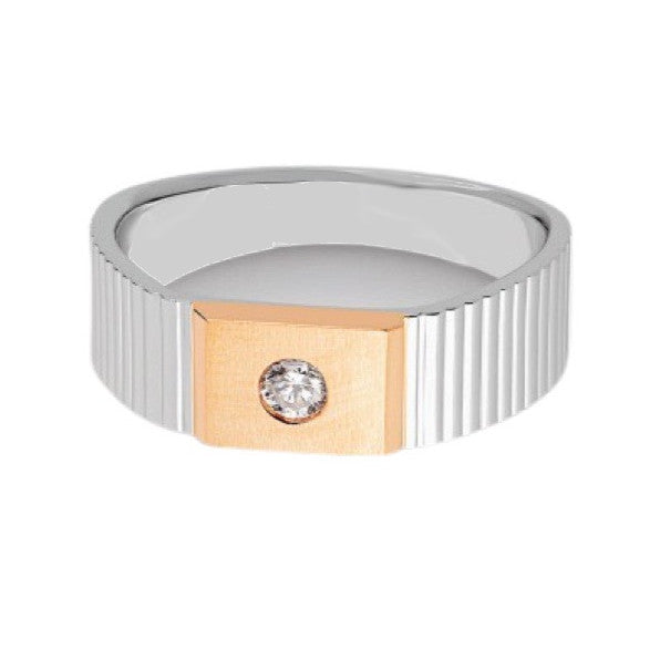 Platinum Rose Gold with Diamond Ring for Men JL PT 1099   Jewelove.US