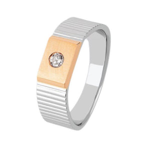 Platinum Rose Gold with Diamond Ring for Men JL PT 1099   Jewelove.US