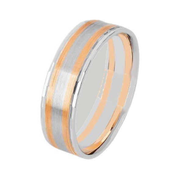 Two Tone Rose and White Gold Men's Wedding Ring | Ember | Brilliant Earth
