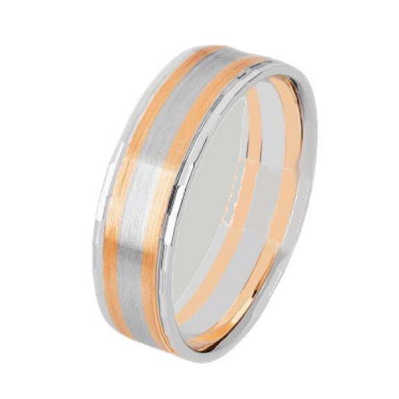 14K Rose Gold Platinum Hammered Finish Mens Wedding Bs – LTB JEWELRY