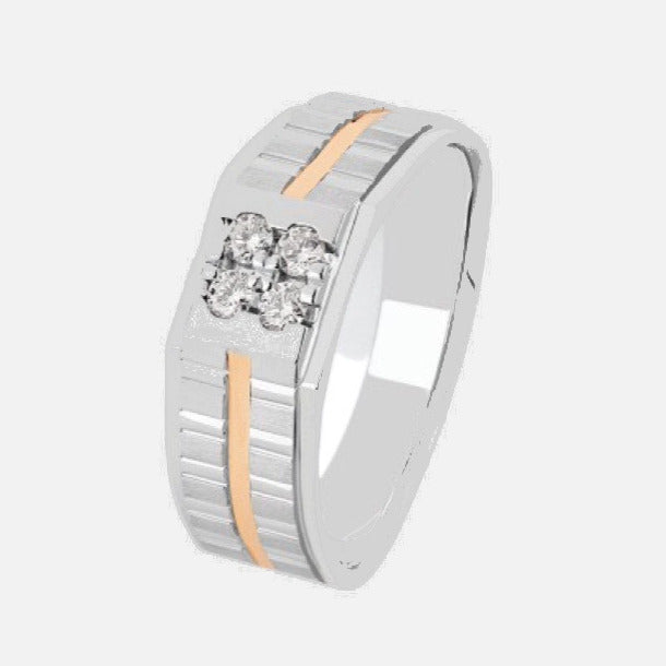 Platinum Rose Gold with Diamond Ring for Men JL PT 1096