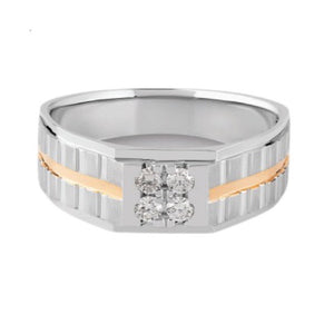Platinum Rose Gold with Diamond Ring for Men JL PT 1096
