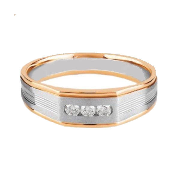 Platinum Rose Gold with Diamonds Ring for Men JL PT 1093