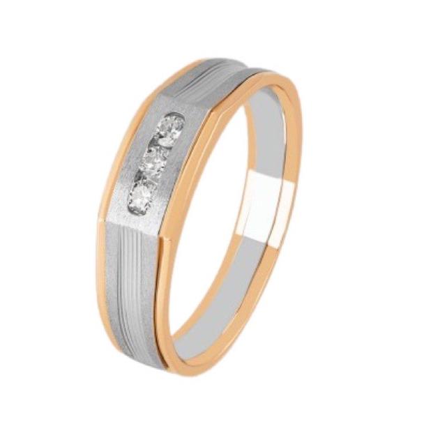 Platinum Rose Gold with Diamonds Ring for Men JL PT 1093