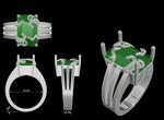 Load image into Gallery viewer, Customised Platinum Rings with Aquamarine
