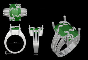 Customised Platinum Rings with Aquamarine   Jewelove.US