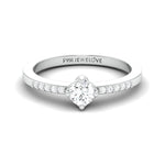 Load image into Gallery viewer, 20 Pointer Solitaire Platinum Ring with Diamond Accents for Women JL PT 574
