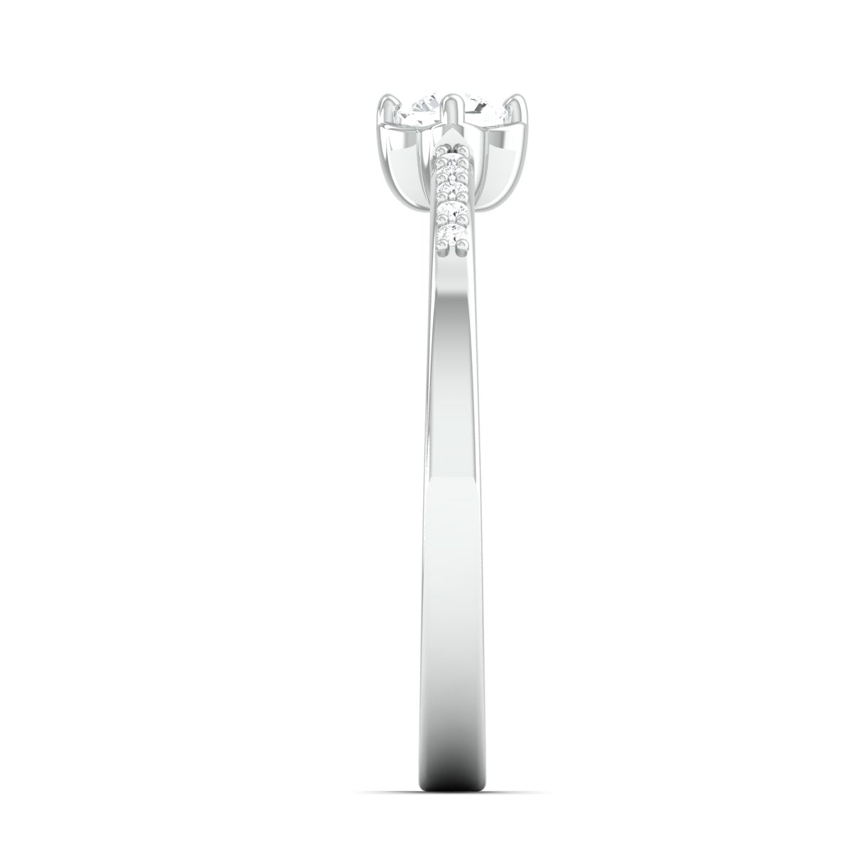 20 Pointer Solitaire Platinum Ring with Diamond Accents for Women JL PT 574