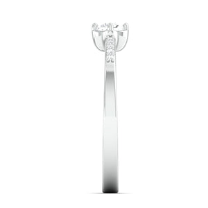 20 Pointer Solitaire Platinum Ring with Diamond Accents for Women JL PT 574