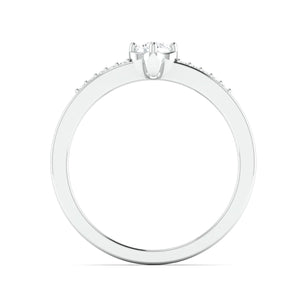 20 Pointer Solitaire Platinum Ring with Diamond Accents for Women JL PT 574