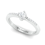 Load image into Gallery viewer, 20 Pointer Solitaire Platinum Ring with Diamond Accents for Women JL PT 574
