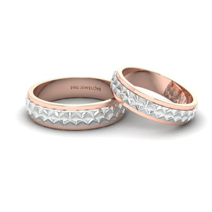 Designer Platinum & Rose Gold Couple Rings JL PT 1113   Jewelove.US