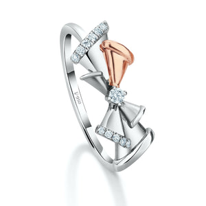 Designer Platinum & Rose Gold ring for women with Diamonds JL PT 988