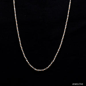 Japanese 2mm Diamond Cut Ball Platinum Rose Gold Chain JL PT CH 1062