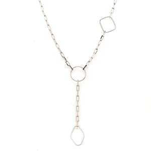 Japanese Platinum 3 Shape Links Necklace Chain for Women JL PT CH 1156   Jewelove.US