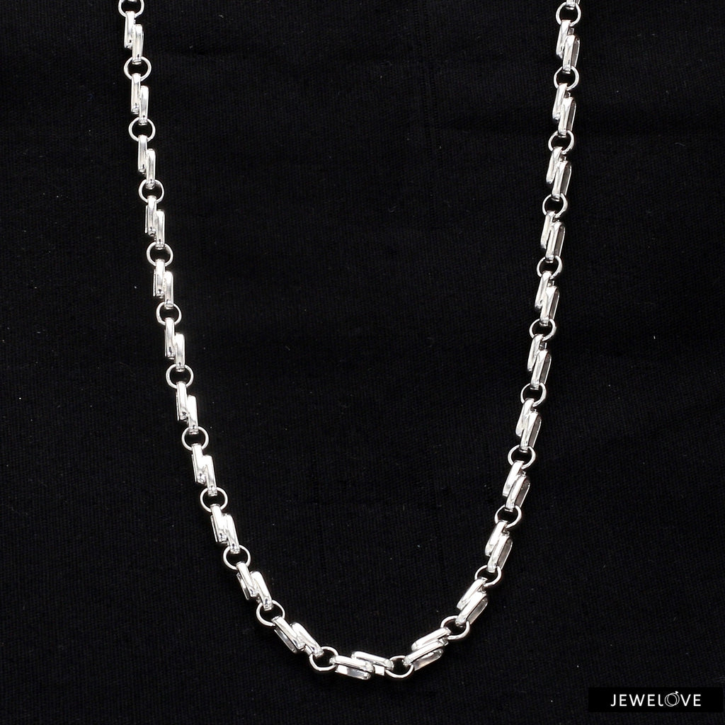 Designer Platinum Double Links with Round Links Chain for Men JL PT CH 1177   Jewelove.US