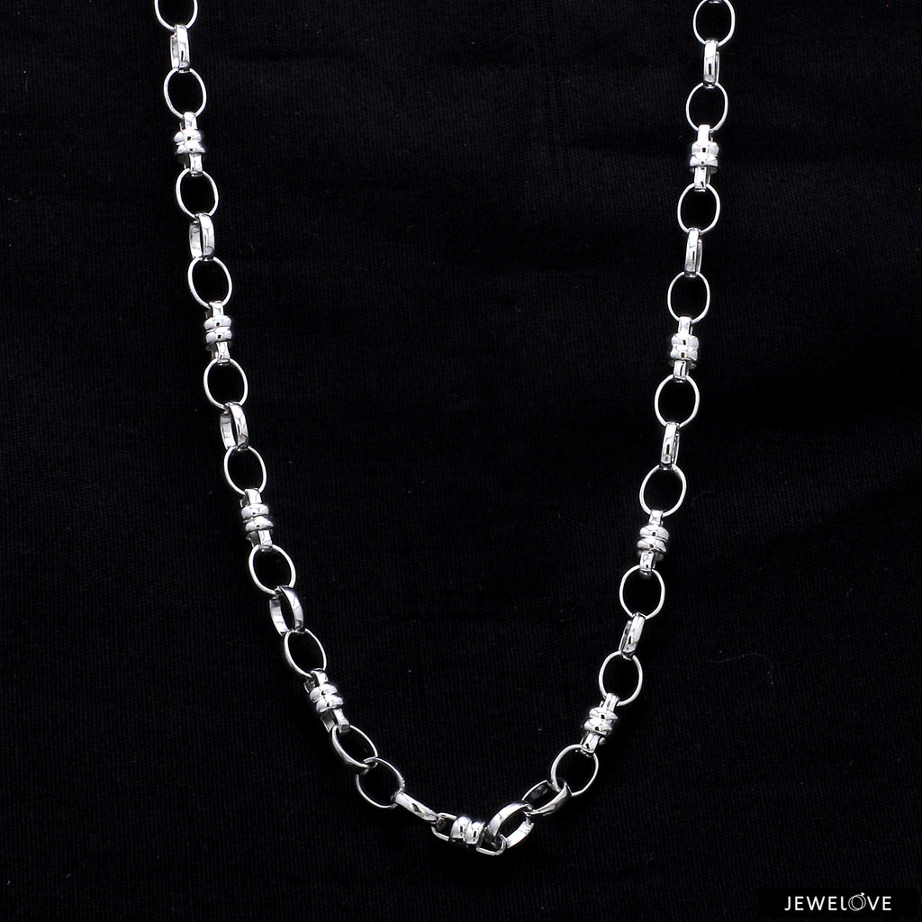 Designer Platinum Oval Links Chain for Men JL PT CH 1178   Jewelove.US