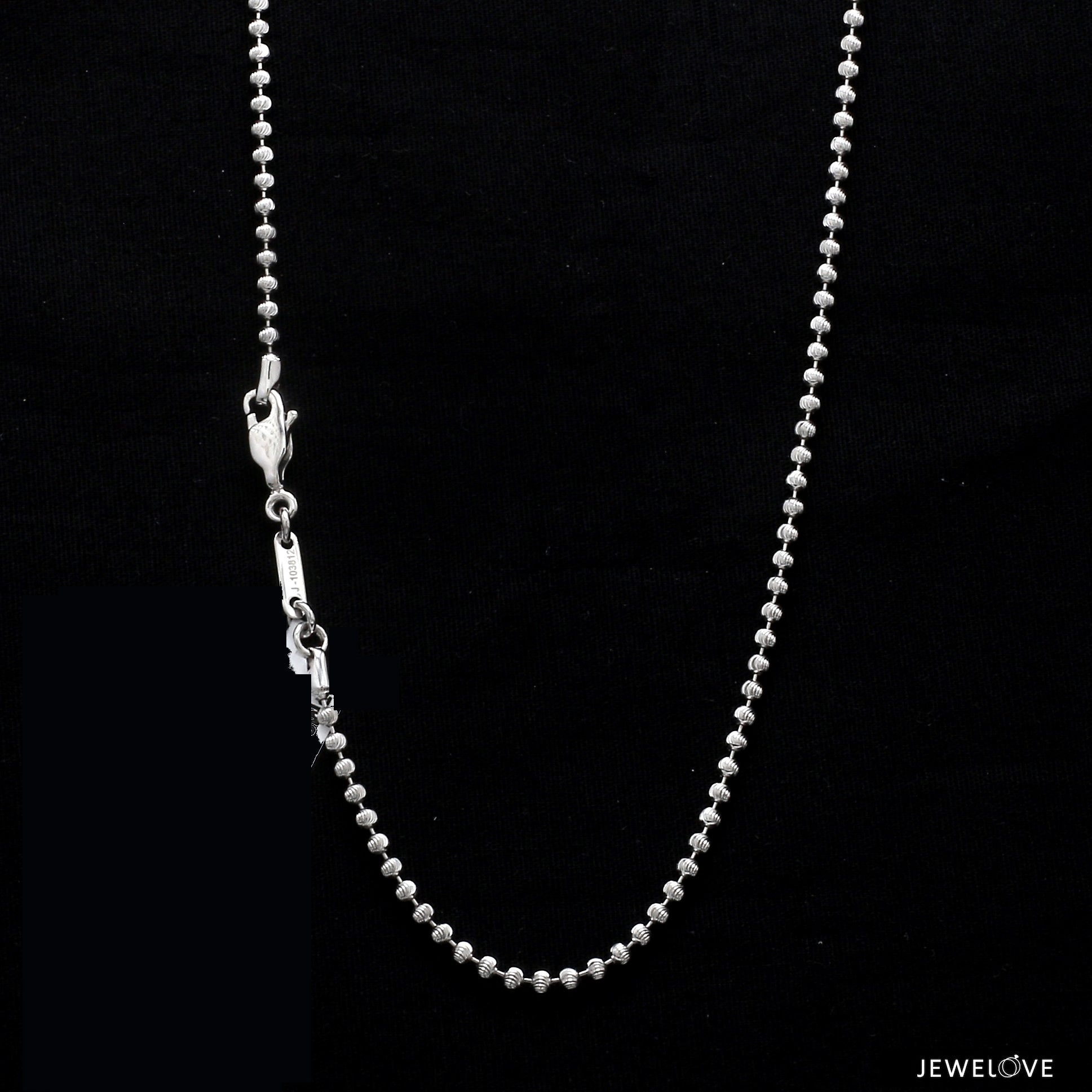 Platinum Chain with Shiny Balls JL PT CH 962   Jewelove.US
